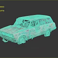 Old White Station Wagon Car Covered With Colorful Graffiti And Worn Paint