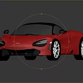 Red Sports Car Featuring Black Roof Silver Wheels and Sleek Aerodynamic Body Design