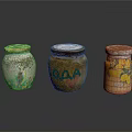 Vintage Colorful Decorative Storage Jars With Floral COALA And Lemon Prints