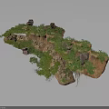 Modern Landscape Terrain Design With Natural Rocks And Lush Green Plants