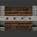 Carved Decorative Rack With Wooden Bars And Intricate Side Patterns Design 3d model