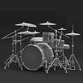 White TAMA Drum Set With Complete Cymbals And Percussion Musical Instrument Kit
