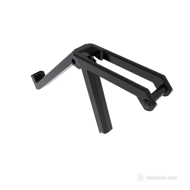 Black Metal Support Bracket with Parallel Arms and Sturdy Durable Design 3d model