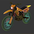 Yellow Dirt Motorcycle with Large Rugged Tires Black Seat and Headlight