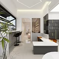 Modern Warm Pastel Beauty Nail Salon Interior Design With Practical Workstations And Clear Product