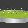 Outdoor Decorative Lights with Colorful Balls on Circular Grass Lawn