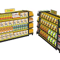 Showcase Shelf Island Shelf Island Cabinet Snack Commodity Snack Display Rack Supermarket Shelf 3d model
