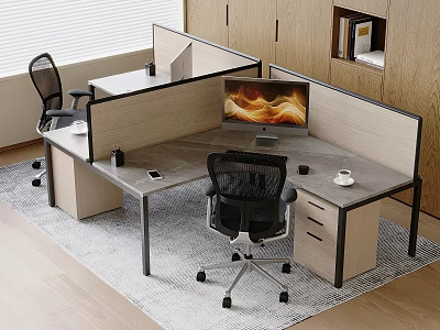 Marble Surface Office Desk Solid Wood Drawer Storage Cabinet Apple Desktop Computer Mobile Phone Keyboard Mouse Pen Container 3d model