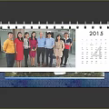2015 Desk Calendar With Group Photo Of People And Green Landscape Design