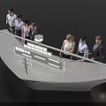 Lenovo Event With Group Of People Standing On Boat Shaped Display Platform
