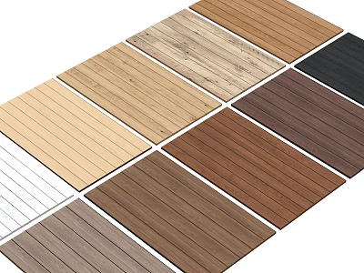 Wooden Flooring Design Options with Various Light Dark and Natural Tones 3d model