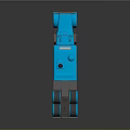 Blue Heavy Duty Truck With Modern Cab Dual Exhaust Pipes And Shiny Wheels