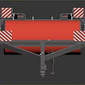 Heavy Duty Road Roller With Red Drum And Reflective Strips On Metal Frame