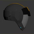 Tactical Weapon Helmet With Modern Gray Black And Orange Futuristic Design