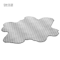 Square Plush Faux Fur Rug Light Gray Soft Fluffy Modern Living Room Decor