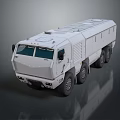 White Heavy Duty Military Vehicle With Multi Wheel Armored Body And Roof Platform