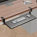 Sturdy Ergonomic Black Under Desk Keyboard Shelf With Keyboard And Mouse