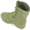 Olive Green High Top Tactical Boots For Outdoor Use 3d model