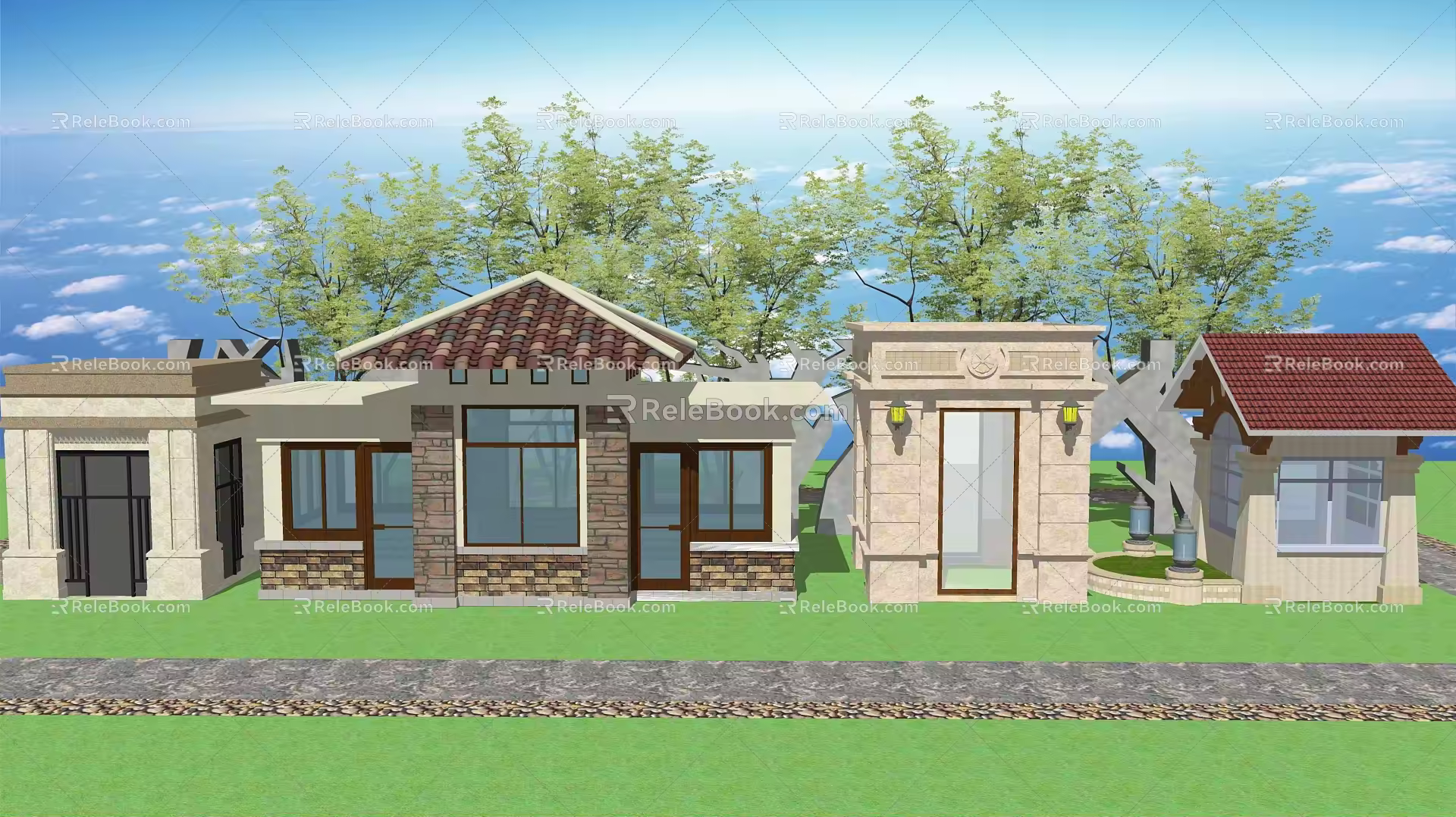 European-style Security Booth Guard Booth 3d model