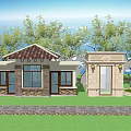 European-style Security Booth Guard Booth 3d model