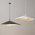 Two Modern Black And White Pendant Lights With Sleek Minimalist Design For Interior