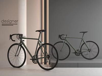 Modern Road Bicycles Displayed In Minimalist Space 3d model