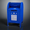 Blue Metal Mailbox With Mail Slot Front Label And Lock Mechanism