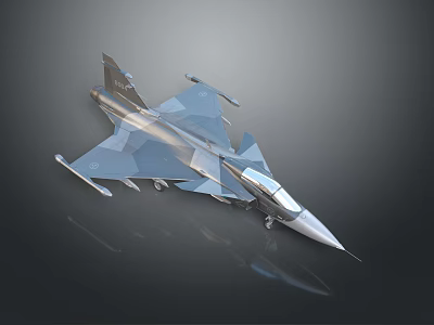 Modern Fighter Jet 3D Model With Streamlined Body And Detailed Cockpit 3d model