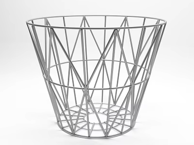 Modern Metal Wire Household Basket With Geometric Triangle Frame And Open Structure 3d model