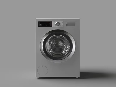 Modern Sleek Washing Machine Front Loading Design With Digital Control Panel And Circular Door 3d model