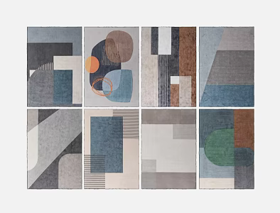 modern square carpet 3d model