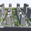 Neatly Arranged High Rise Buildings in Residential Complex With Greenery And Roads