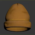 Warm Orange Knitted Beanie Hat With Ribbed Cuff For Winter Wear