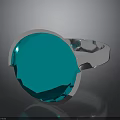 Beautiful Silver Ring With Large Blue Faceted Gemstone And Shiny Band