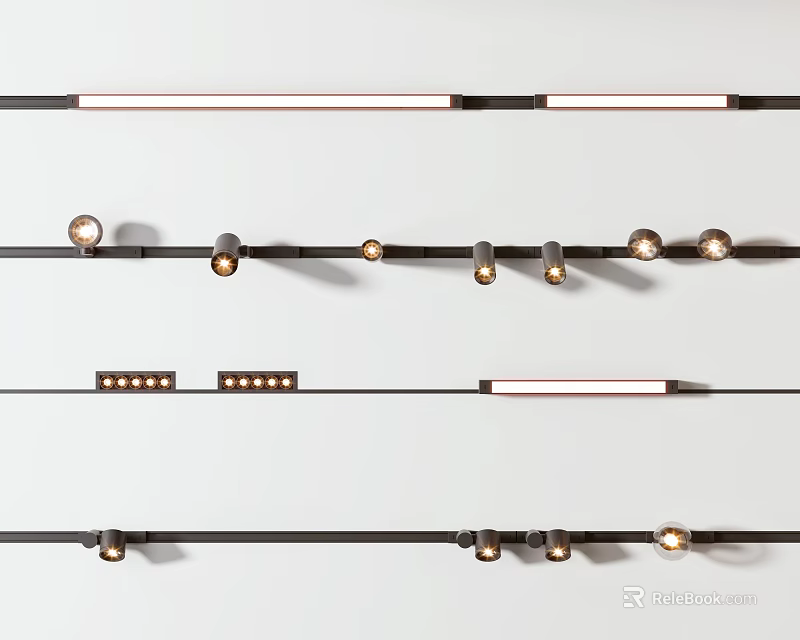 Modern Downlights And Spotlights With Various Styles And Sleek Design For Interior Ceiling Lighting 3d model 