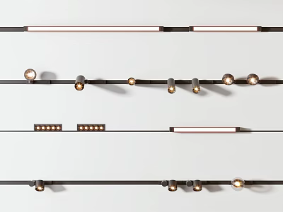Modern Downlights And Spotlights With Various Styles And Sleek Design For Interior Ceiling Lighting 3d model