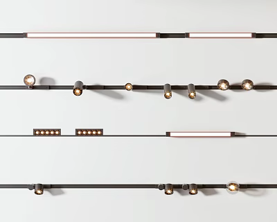 Modern Downlights And Spotlights With Various Styles And Sleek Design For Interior Ceiling Lighting 3d model
