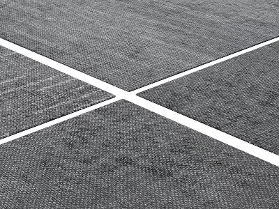Gray Square Rug with Woven Texture and Cross Pattern for Living Room Decor 3d model