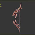 Orange And Black Dragon Shaped Bow With Elaborate Fantasy Weapon Design