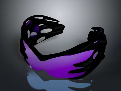 Protective Goggles With Black Frame And Purple Lens For Daily Use 3d model