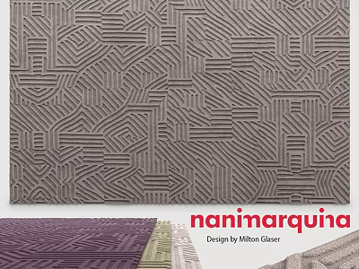Geometric Pattern Square Rug Designed by Micael Glaser for Nanimarquina in Various Colors 3d model