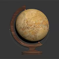 Classic Decorative Globe Furniture with Wooden Stand and Vintage Texture for Home Decor