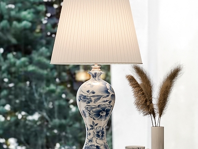 Modern blue and white porcelain table lamp model