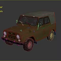 Vintage Military Green Off Road Vehicle With Canvas Top And Classic Design Details