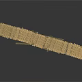 Simple Bamboo Bridge Structure With Thatch Surface And Wooden Supports