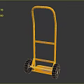 Orange Hand Cart With Black Wheels And Handle For Transport Applications