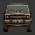 Vintage SUV With Beige And Brown Exterior And Roof Rack Design