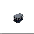 Blue And White Three Wheel Taxi Vehicle With LAS VEGAS Sign And Open Cabin