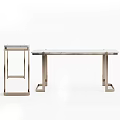 Sleek Modern Console Table With White Marble Top And Metal Frame Design 3d model