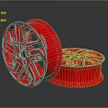 Commercial Equipment Red Wheels with Sturdy Hub Design for Industrial Applications